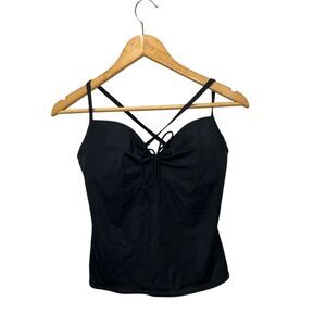 Victoria's Secret Women's Black Swim Tankini Bikini Top Size 34C Molded Cups